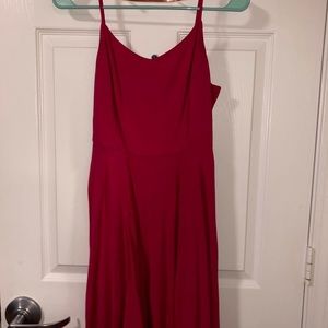 Pink fit and flare mini dress